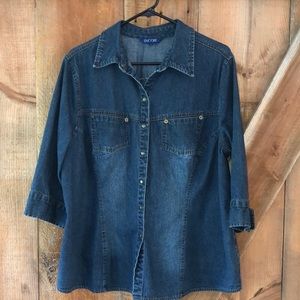 ENCORE denim jacket with 3/4 sleeves size 18